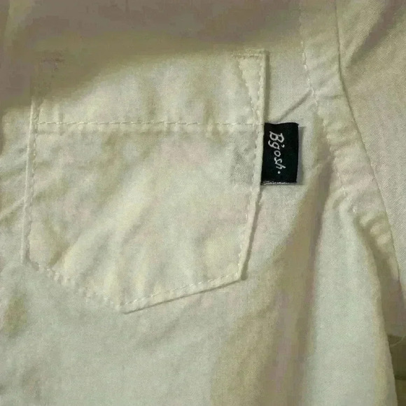 Baby Bgosh white collar button up onesie with cuffed denim sleeve size 3m EUC - Picture 5 of 6